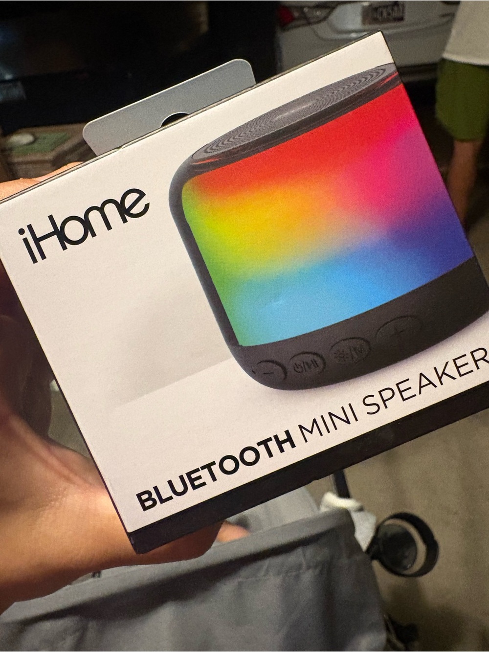 iHome Black Bluetooth Mini Speaker with Multicolor LED